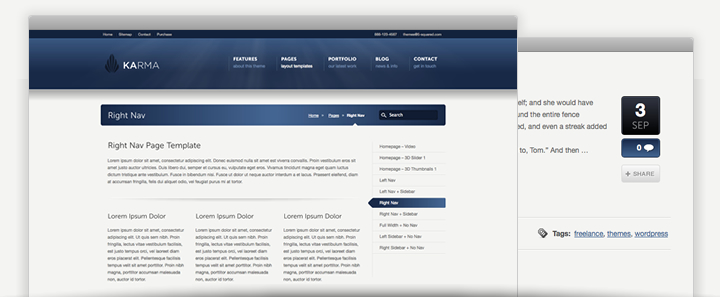 Karma Premium WordPress Theme - Elegant Page Layouts